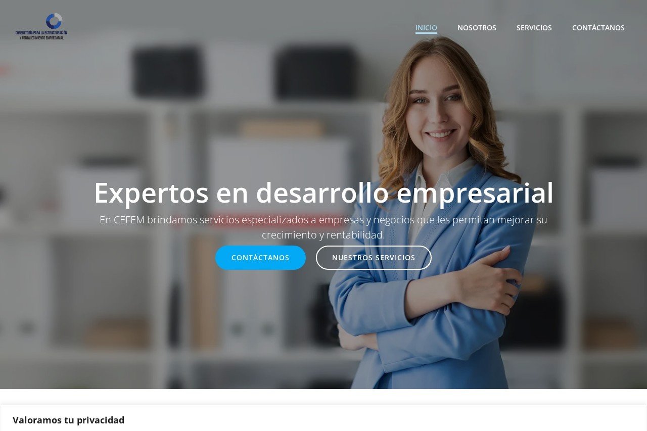 Captura del sitio de CEFEM