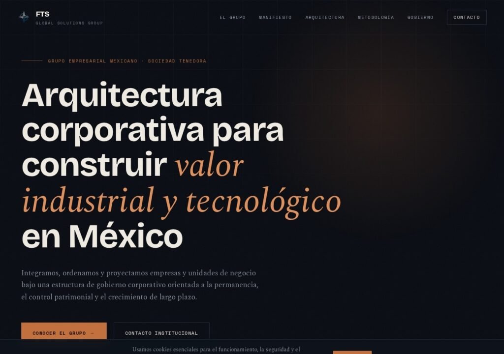 Captura del sitio de FTS Global Solutions Group